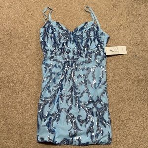 Sparkly blue hoco dress